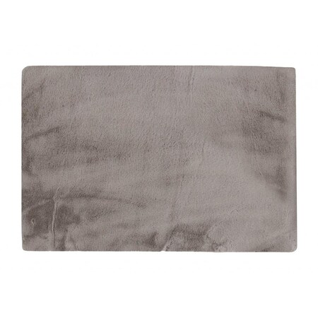 Homeroots 5 x 8 ft. Luxe Faux Rabbit Fur Rectangular Rug, Grey - 96 x 60 x 1 in. 376914